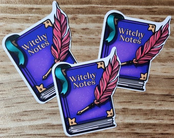 Witchy Notes book vinyl sticker