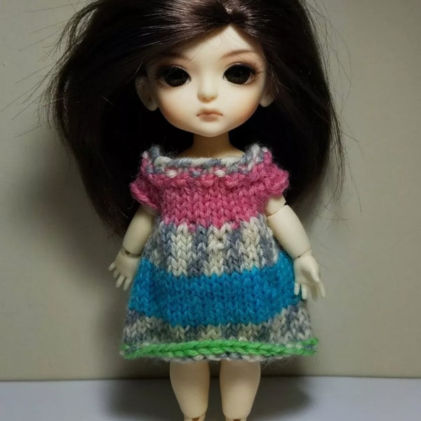 Hand Knit Dress for Lati Yellow / Pukifee Doll