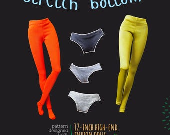 Leggings Tights Panties PDF Sewing Pattern: 12-inch Fashion Dolls (Digital Download)