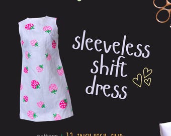 Sleeveless Shift Dress PDF Sewing Pattern: 12-inch Fashion Dolls (Digital Download)