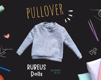 Doll Clothes Sewing Courses - The Round-neck Pullover Fit for 12 inch Rubeus Male Fashion dolls | Patterns