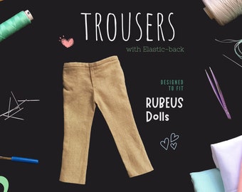 PDF Sewing Pattern and Instructions - The Elastic-back Trousers and Shorts Fit for 12 inch Big Belly Rubeus Male Fashion dolls