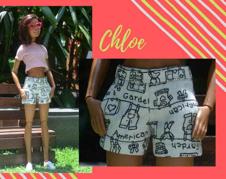 Curvy Summer Fun Shorts for Curvy Barbie dolls