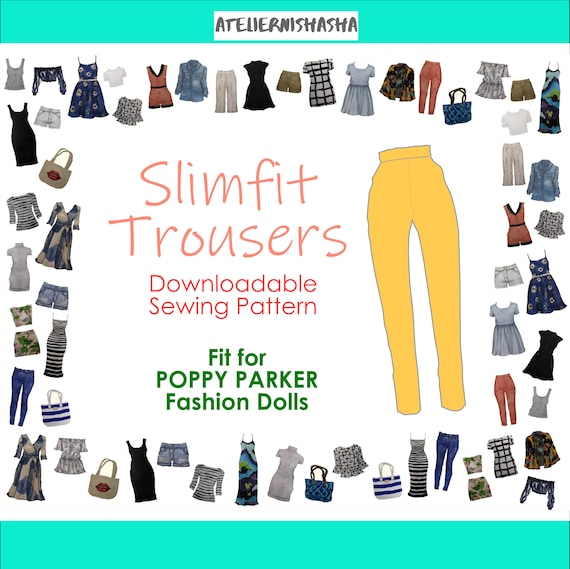 PDF Sewing Pattern Only Slim-fit Trousers Fit for Poppy