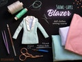 Doll Clothes Sewing Course - Fully-lined Shawl-lapel Blazer Fit for 11.5 inch Slim Fashion Dolls
