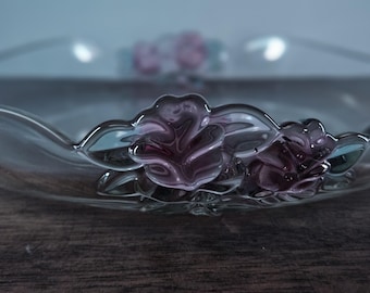 1970's Vintage Mikasa Rosemont Round Glass Hostess Platter