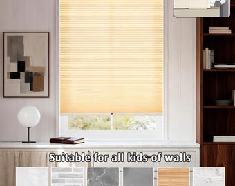 CustomNo Tools No Drill Cordless Cellular Shades, Blackout Light Honeycomb Shades for Home, Thermal Insulationa Blinds for Windows,Beige