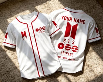 Maglia personalizzata dei membri dei BTS, maglietta Bangtan con scollo a V, ispirata all'Arirang World Tour 2026, outfit da concerto Kpop ARMY, merchandising personalizzato