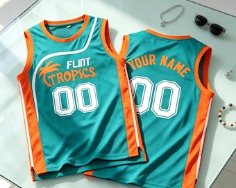Flint Tropics #33 Basketball Jersey, Jackie Moon Semi Pro Jersey, Custom Name Number, 90s Retro Movie Jersey, Gift for Her