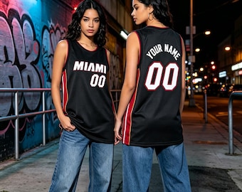 Miami Heat Jersey, Custom Name Number Basketball Jersey, Antetokounmpo #7, Game Day Tank Top, Basketball Fan Gift