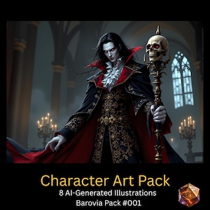 D&D Character Art Pack - Barovia Gothic Horror - 8 Illustrationen - Curse of Strahd - Digital Download