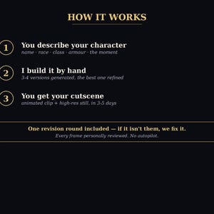 Custom D&D Character Cutscene | Personalized Cinematic Animated Clip of YOUR Hero or Villain | Made to Order | Dungeons and Dragons Gift image 2