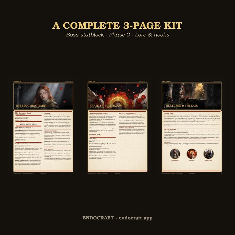 The Bloomrot Saint | D&D 5e Boss Encounter Kit — Homebrew Statblock, VTT Tokens, Lore + Cinematic Art, Fallen Celestial Miniboss image 3
