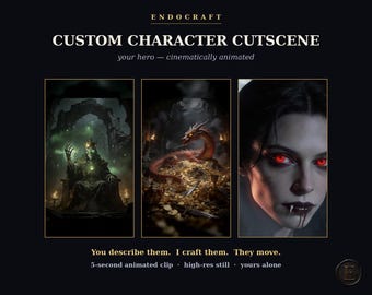 Aangepaste D&D-personage-cutscene | Gepersonaliseerde cinematische animatieclip van JOUW held of schurk | Op maat gemaakt | Dungeons and Dragons-cadeau