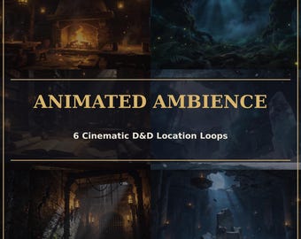 Animated D&D Ambience Backgrounds | 6 Cinematic Location Loops | Tavern Dungeon Forest Throne | Looping MP4 for VTT TV Stream