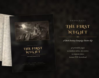 Dark Fantasy Campaign Starter Kit, 46 Page Printable TTRPG Zine with 19 Random Tables, System Neutral Game Master Prep, Instant PDF