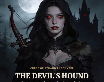 The Devil's Hound · Vampire Huntress Boss Encounter · D&D 5e Statblock + VTT Tokens · Roll20 Foundry · Printable · Instant Download