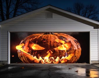 Halloween Garage Door Projection Video | 6 Haunted Loops MP4 | Giant Pumpkin, Zombie Hands, Witches, Skeletons | Wall Projector Decor