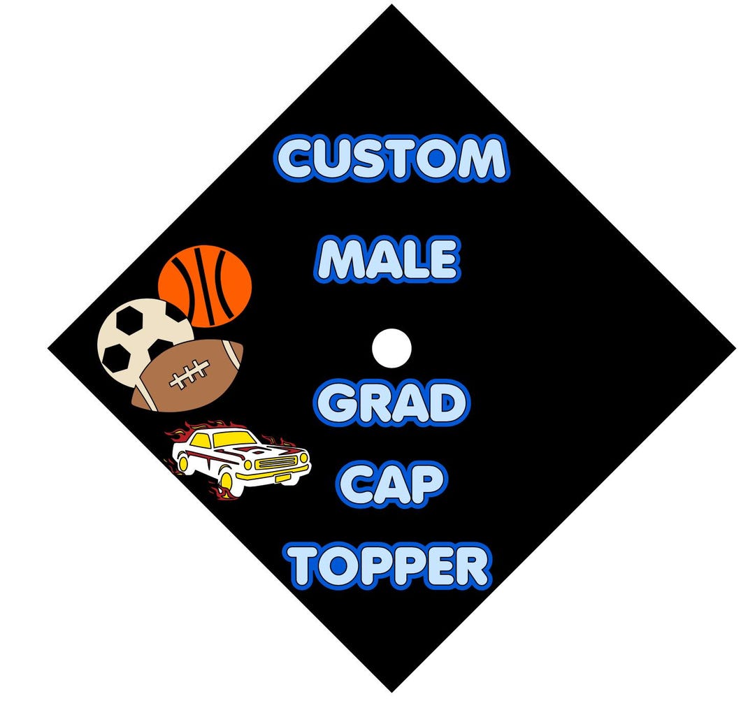 Car Related Grad Cap Custom Male Grad Cap Topper, Sports, Car, Class of 2026 - Etsy