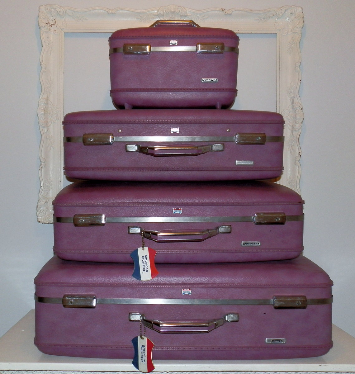Vintage american tourister purple luggage set Etsy