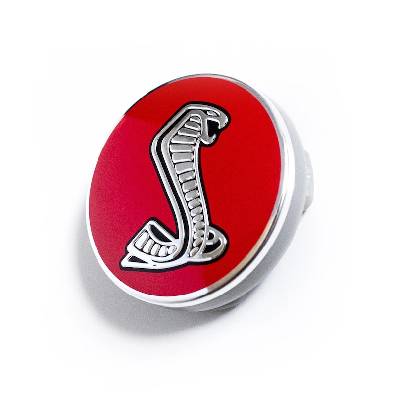 Ford Wheel Center Caps 54mm Set of 4, Replacement Hub Covers Red Snake