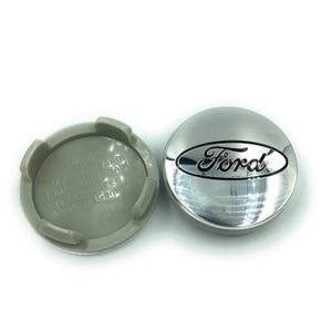 Ford Wheel Center Caps 54mm Set of 4, Replacement Hub Covers Glossy Silver
