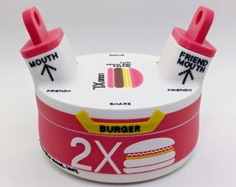 Marathon Drinkable Cheeseburger – Game Inspired 3D Printed Prop – Functional Desk Decor