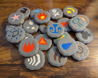 RuneScape Runes - 3D Printed OSRS Magic Runes - Gamer Gift for Him Her, OSRS Desk Accessories, Nerdy Setup Decor