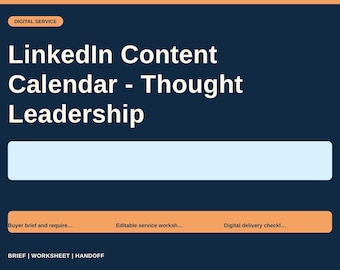 LinkedIn Content Calendar - Thought Leadership