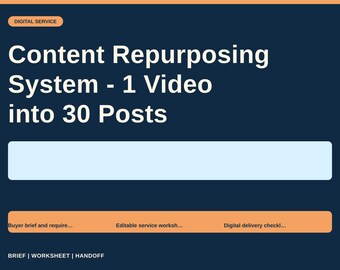 Content Repurposing System - 1 Video into 30 Posts Template