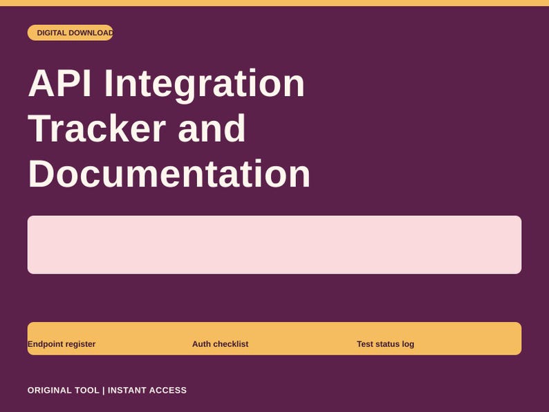 API Integration Tracker and Documentation Workbook for Fintech Developers image 1