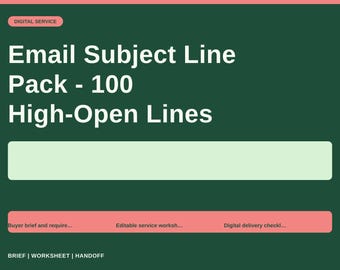 Email Subject Line Pack - 100 High-Open Lines