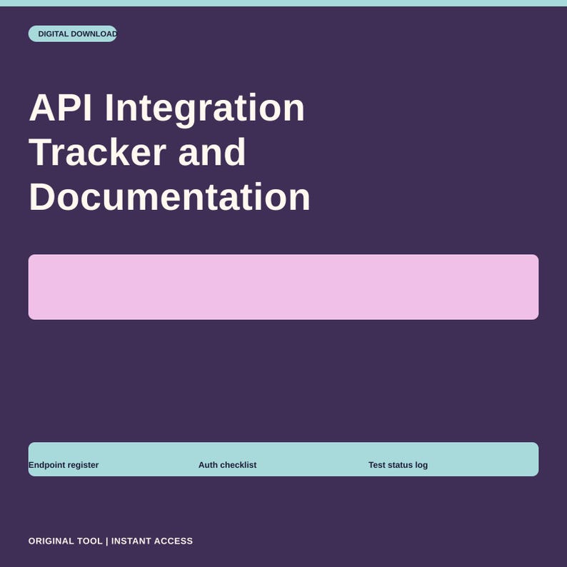API Integration Tracker and Documentation Workbook for Fintech Developers image 3
