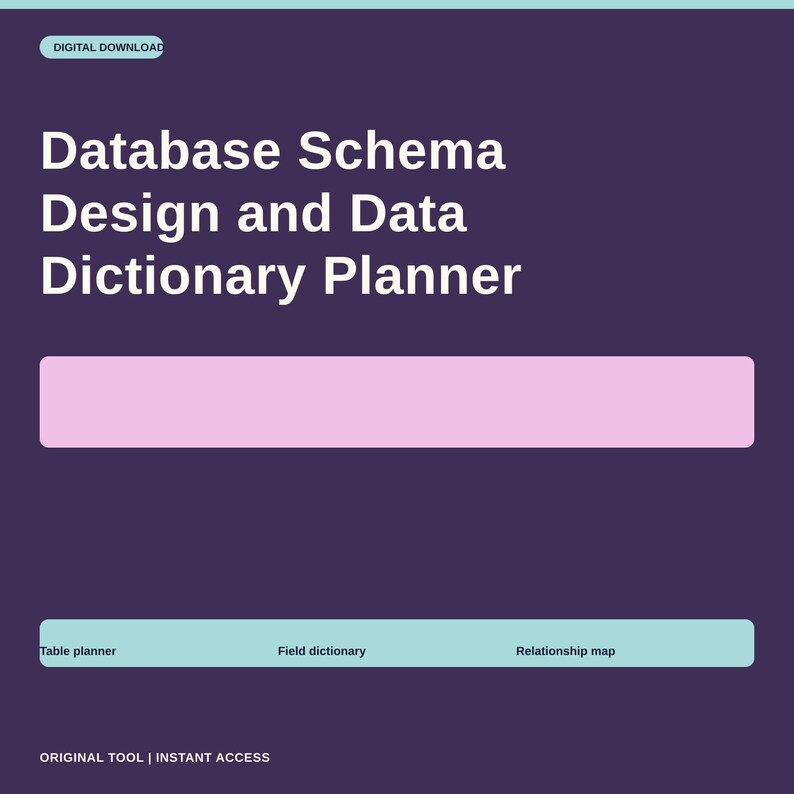 Database Schema Design and Data Dictionary Planner for Education Apps ...