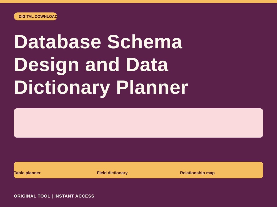 Database Schema Design and Data Dictionary Planner for Education Apps ...