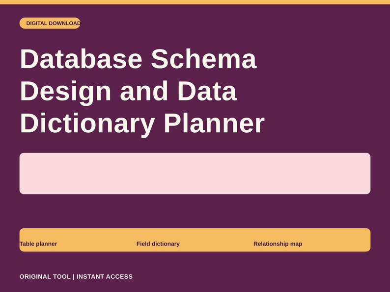 Database Schema Design and Data Dictionary Planner for Education Apps ...