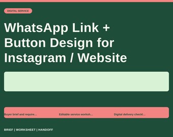 WhatsApp Link + Button Design for Instagram / Website