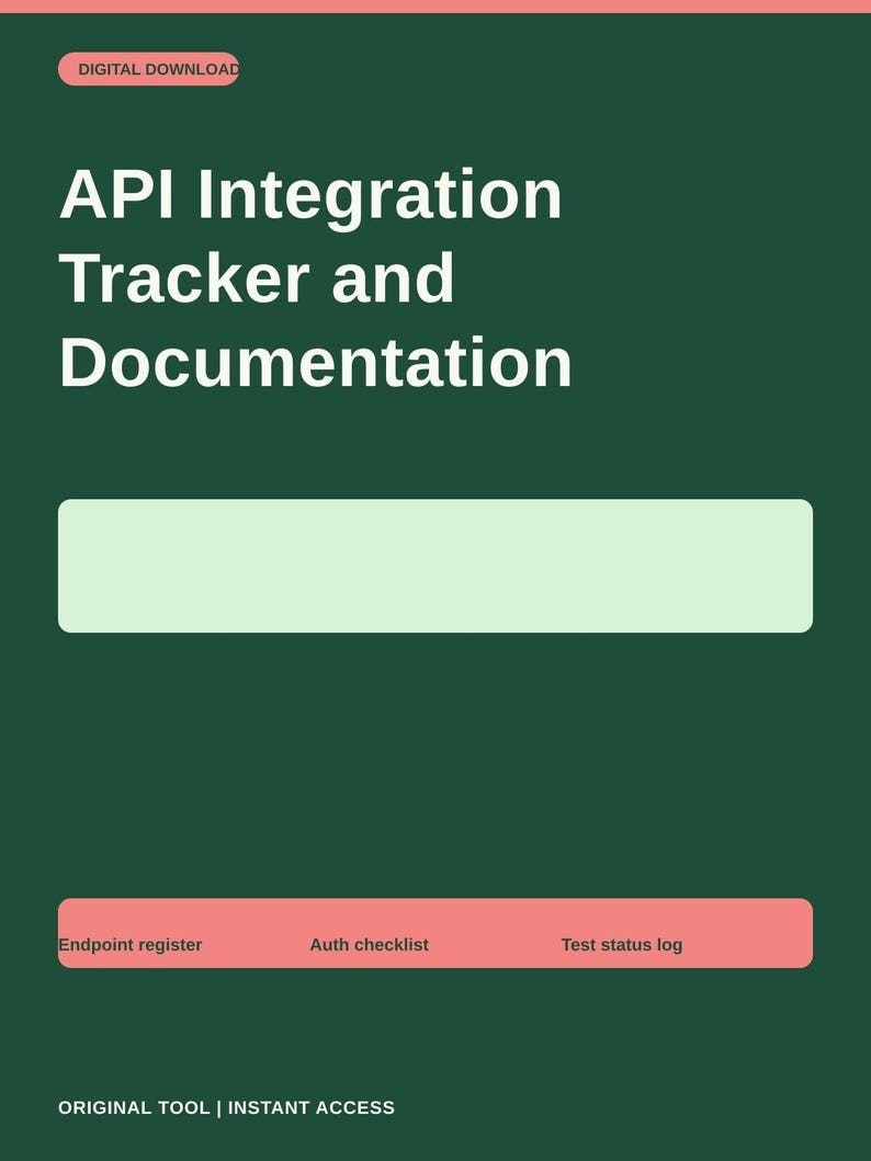 API Integration Tracker and Documentation Workbook for Fintech Developers image 2