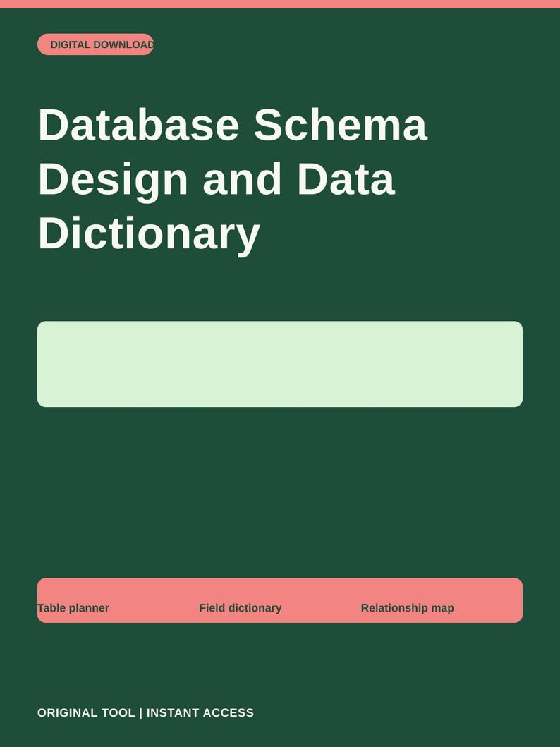 Database Schema Design and Data Dictionary Planner for Education Apps ...