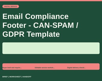 Email Compliance Footer - CAN-SPAM / GDPR Template