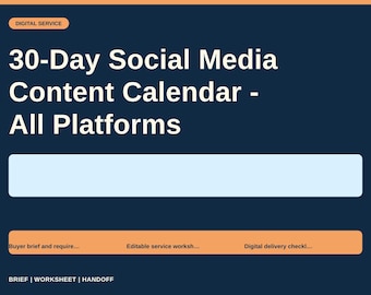 30-Day Social Media Content Calendar - All Platforms