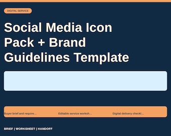 Social Media Icon Pack + Brand Guidelines Template