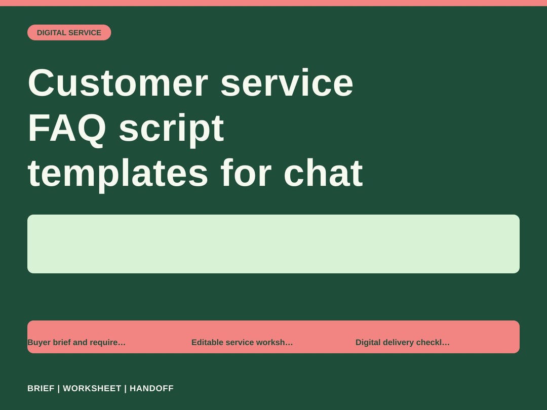 Best Faq Template Examples Customer Service FAQ Script Templates for Chat Reps - Etsy UK