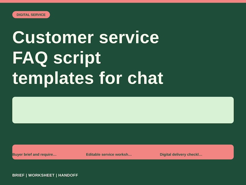 Customer Service FAQ Script Templates for Chat Reps - Etsy UK