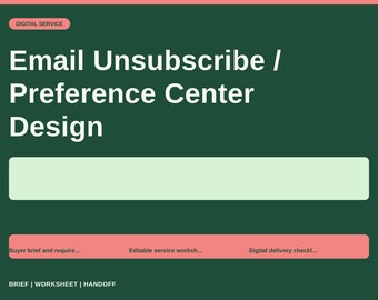Email Unsubscribe / Preference Center Design