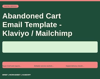 Abandoned Cart Email Template - Klaviyo / Mailchimp