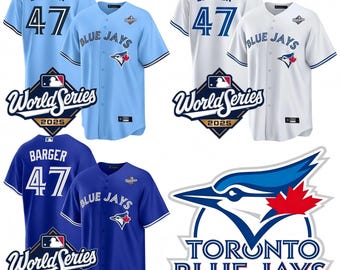 Camiseta personalizada de los Toronto Blue Jays, con nombre y número personalizados, bordado #47, regalo de Addison Barger.