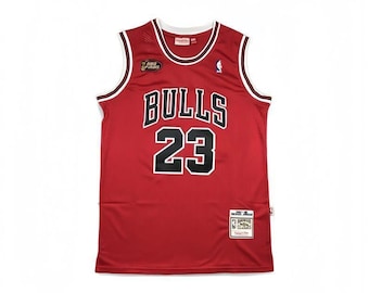 Personalisierte Mitchell & Ness Michael Jordan # 23 Bulls 1997-98 NBA FINALS Jersey Throwback Jersey Geschenk
