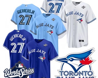 Camiseta personalizada de los Toronto Blue Jays, con nombre y número personalizados, bordado #27 Vladimir Guerrero Jr.