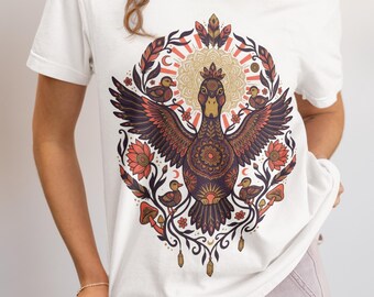 Divine Duck Mandala Tee - Ornate Cottagecore Mystical Graphic T-Shirt Gift
